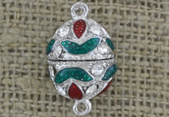 31534 Zapięcie magnetyczne kula z cykoniami w kolorze srebrnym