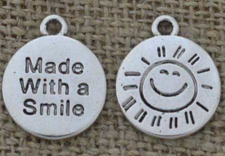 [307554] Zawieszka mała moneta dwustronna kolor srebrny