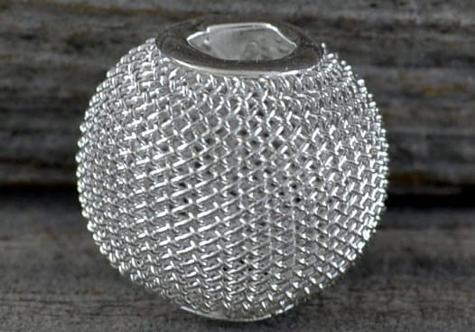 312120 Koralik modułowy siateczkowy w kolorze starego srebra