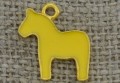 Zawieszka emaliowana konik w kolorze żółtym