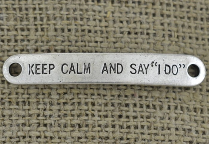 [31209] Element ozdobny łącznik "KEEP CALM AND SAY ' I DO" w kolorze srebrnym