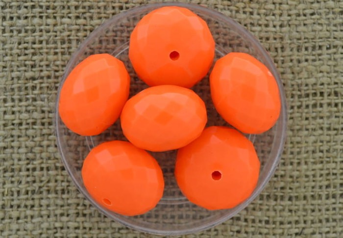 [702121] Koralik akrylowy rondelle 16mm pomarańczowy