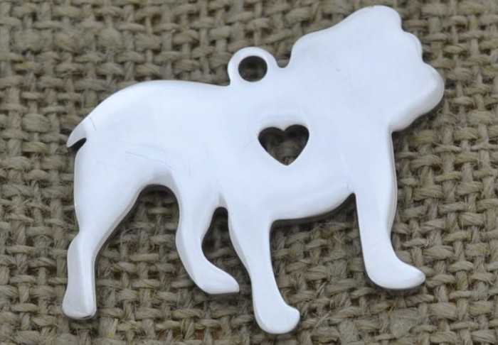 [307421] Zawieszka mała ze stali nierdzewnej pies w kolorze srebrnym