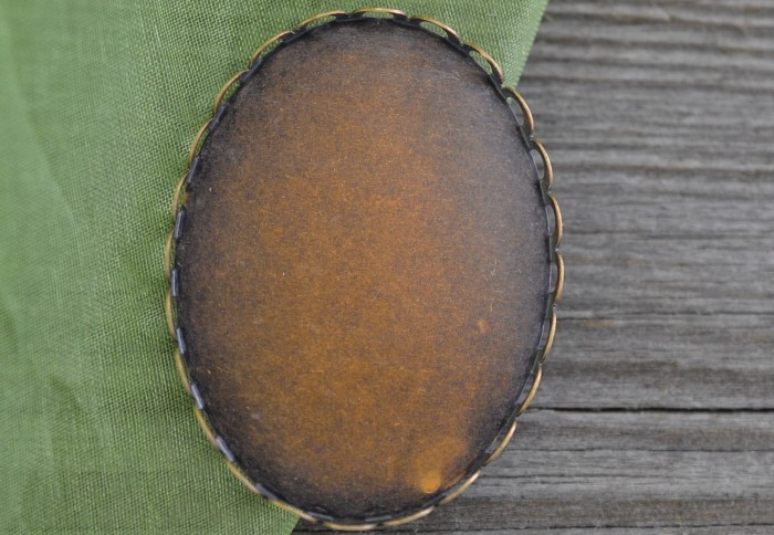 {-0103} Klasyczna baza medalionu 40*30mm w kolorze miedzi 