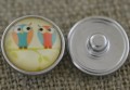31846 Nap z kaboszonem z obrazkiem kolorowe sowy na gałązce 18mm