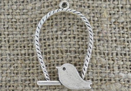 [30745] Zawieszka ptaszek na huśtawce srebrna 3szt