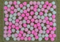 [59404] Pompony poliestrowe 1cm 120 sztuk różowe