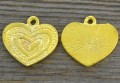 20722 Zawieszka mała serduszko w kolorze starego złota 2szt 