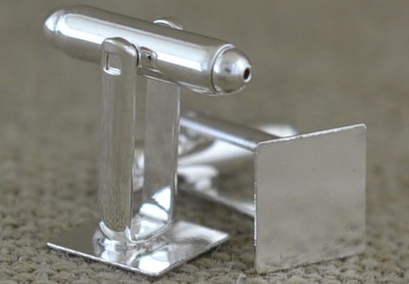 [31721] Bazy spinek do mankietów srebro kwadratowe 10mm