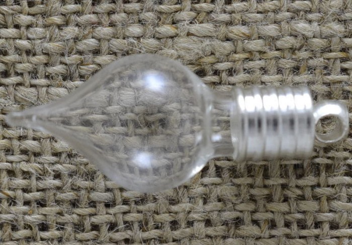 614100 Forma szklana płomień z korkiem i krawatką 30*12mm