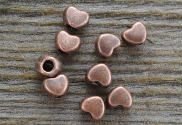 -1211 Element ozdobny przekładka serduszko w kolorze miedzi