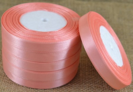 [812083] Wstążka satynowa 12mm 32mb łososioworóżowa jasna