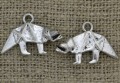 [307451] Zawieszka mała nosorożec origami w kolorze srebrnym