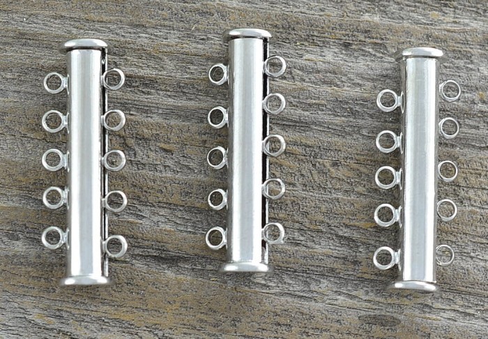 57162 Zapięcie do bransoletki pięciorzędowej w kolorze srebra