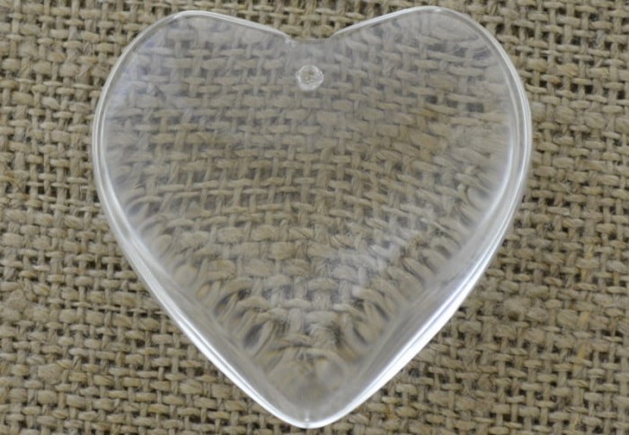 [0425II] Kaboszon szklany, zawieszka serce 40mm