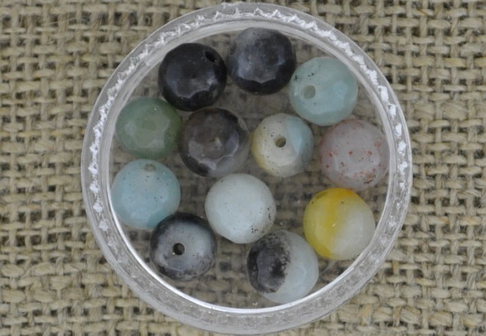[240225] Kamień naturalny agat fasetowany 6mm morski