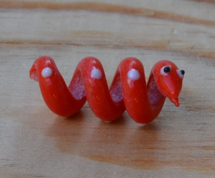 Lampwork wężyk pomarańczowy