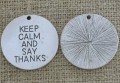 Zawieszka "KEEP CALM AND SAY THANKS" kolor srebrny