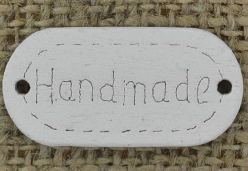  [87306] Łącznik drewniany biały "Handmade"