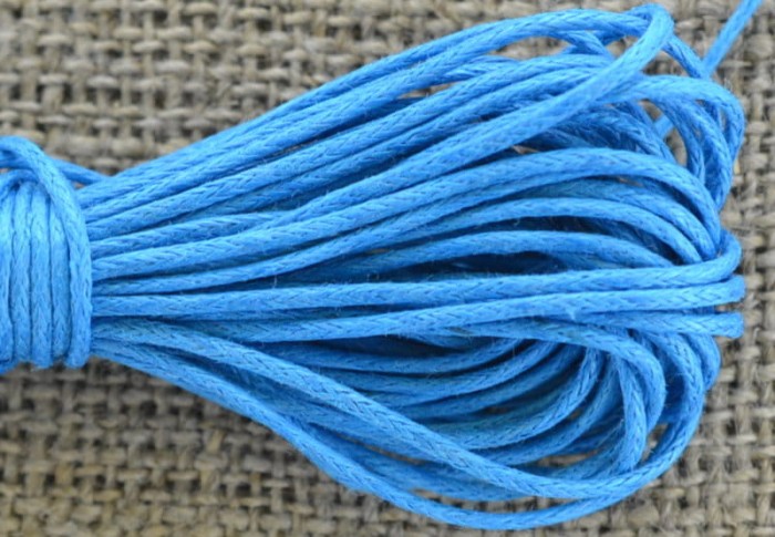  71721 Sznurek woskowany błękitny ciemny 1mm 7 metrów