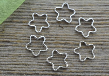 [31271] Łącznik gwiazdka kolor srebra 10szt