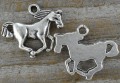 307355 Zawieszka mała konik w kolorze srebra 2szt