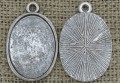 30129 Klasyczna baza medalionu w kolorze srebrnym na kaboszon 25*18mm