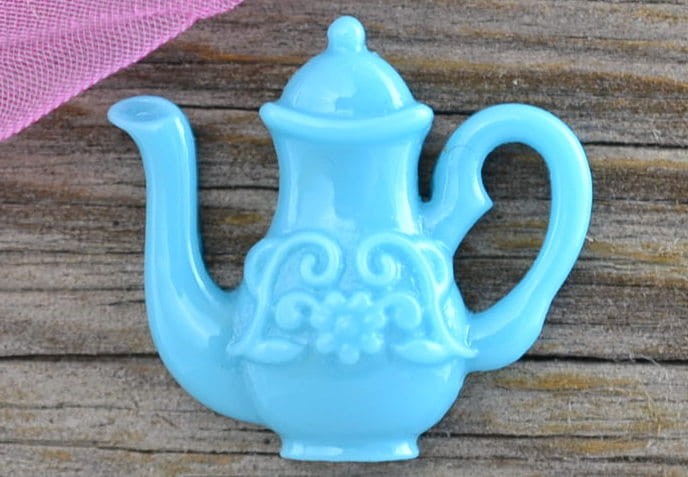 {802273} Kaboszon z żywicy imbryk niebieski 2szt