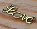 Łącznik ozdobny z napisem "LOVE" brąz