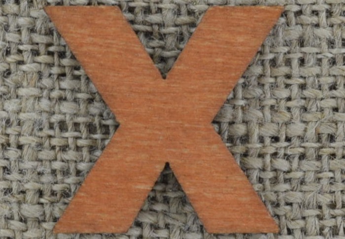 [873159] Element ozdobny literka drewniana "X" 5szt