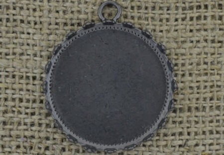 [c0103] Baza medalionu czarna na kaboszon 25mm