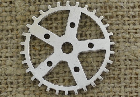 [312220] Element ozdobny steampunk tryb w kolorze srebrnym 25mm