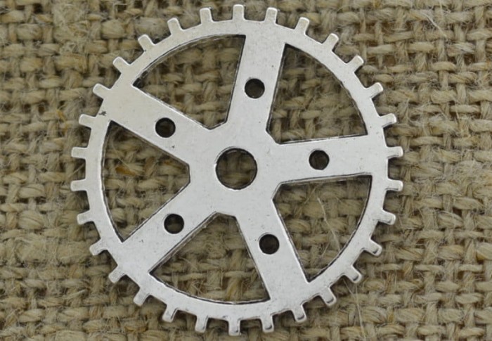[312220] Element ozdobny steampunk tryb w kolorze srebrnym 25mm