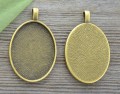 101118 Klasyczna baza medalionu w kolorze brązu na kaboszon 30x22mm