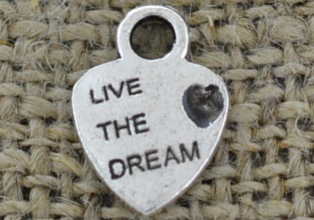 [307331] Zawieszka LIVE THE DREAM srebrna 5szt