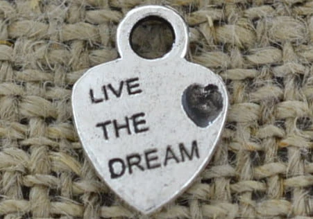 307331 Zawieszka mała serduszko LIVE THE DREAM w kolorze srebrnym
