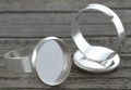 50308 Klasyczna baza pierścionka w kolorze srebra na kaboszon 14mm