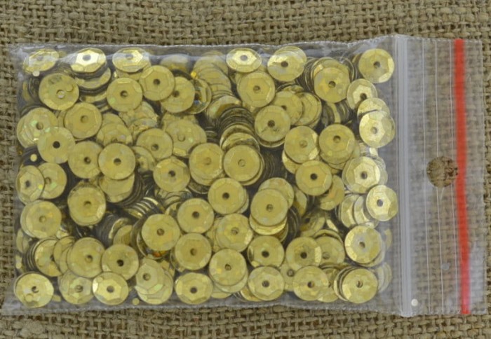  [55527] Cekiny łamane bladozłote brokatowe 6mm 12 gram