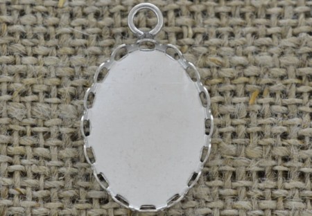 [30169] Baza medalionu srebrna na kaboszon 18*13mm