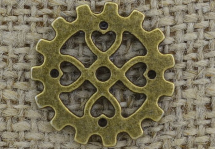 [112127] Element ozdobny steampunk tryb w kolorze brązu 18mm