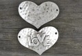 31229 Łącznik serce duże LOVE w kolorze ciemnego srebra