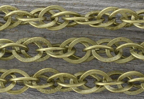 11153 Łańcuszek ozdobny skręcony kolorze brązu 50cm