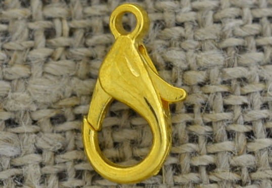 21514 Karabińczyk klasyczny w kolorze złotym 14mm