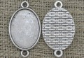  30130 Klasyczna baza medalionu łącznik w kolorze srebrnym na kaboszon 25*18mm