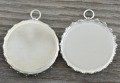  50115 Ozdobna baza medalionu w kolorze srebrnym na kaboszon 25mm