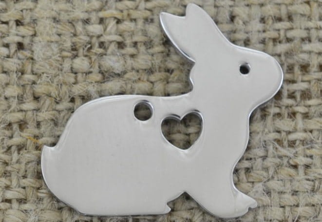  [307462] Zawieszka mała ze stali nierdzewnej królik w kolorze srebrnym