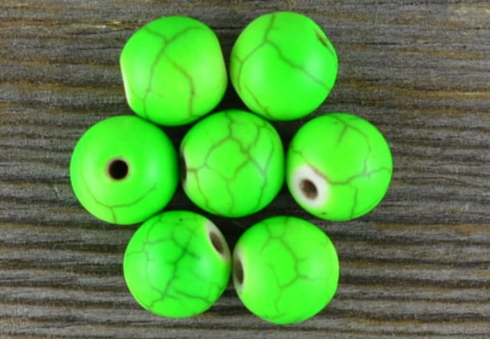 601209 Turkus syntetyczny kula 8mm w kolorze zielonym 5szt