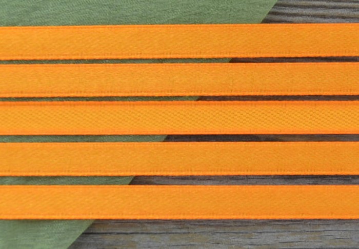 006648 Wstążka satynowa 6mm pomarańczowa 5m