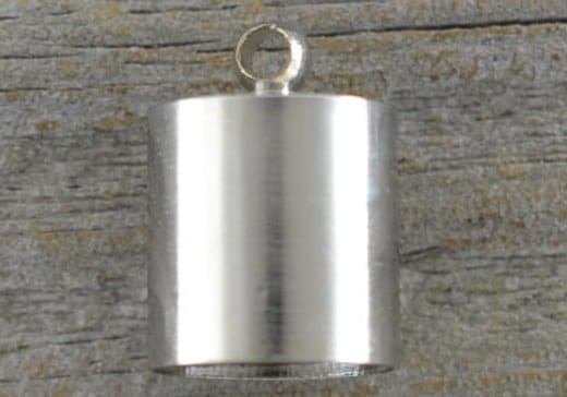 57168 Klasyczna końcówka do wklejania 9,5mm w kolorze ciemnego srebra 2szt