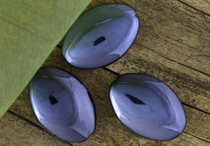 {70168} Koralik transparenty owalny 19*14mm czarny 2szt